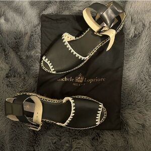 Women’s Beautiful leather wedges in a size 9, EUR 40,made by Michele Lopriore